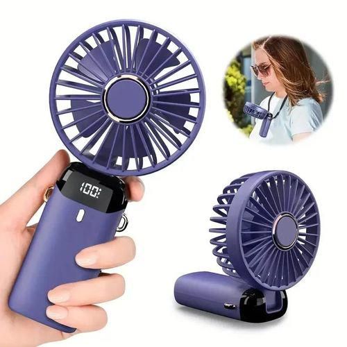 Fan LED Digital Display –Ventilateur Portable Rechargeable avec Écran LED