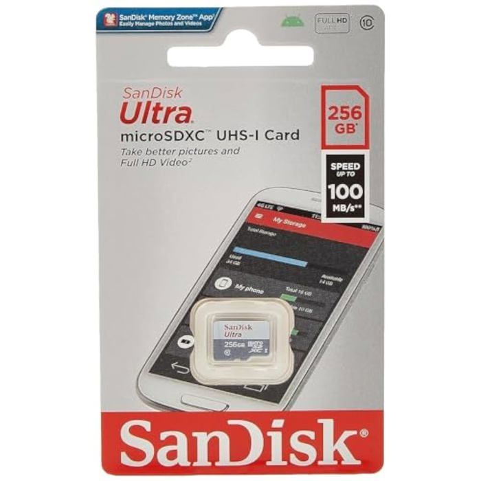 Carte mémoire - SanDisk - ULTRA microSDXC - 256 Go - 100 MB/s - A1 CL10