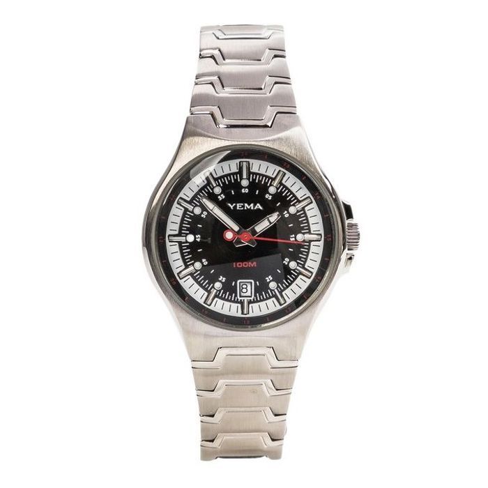 Montre - YEMA - YA288 - Étanche 100 mètres - Cadran Noir - Bracelet Acier Inoxydable