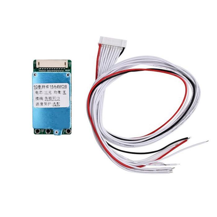 Carte de protection de batterie au lithium BMS 10S 36V15A 18650, même port, port divisé