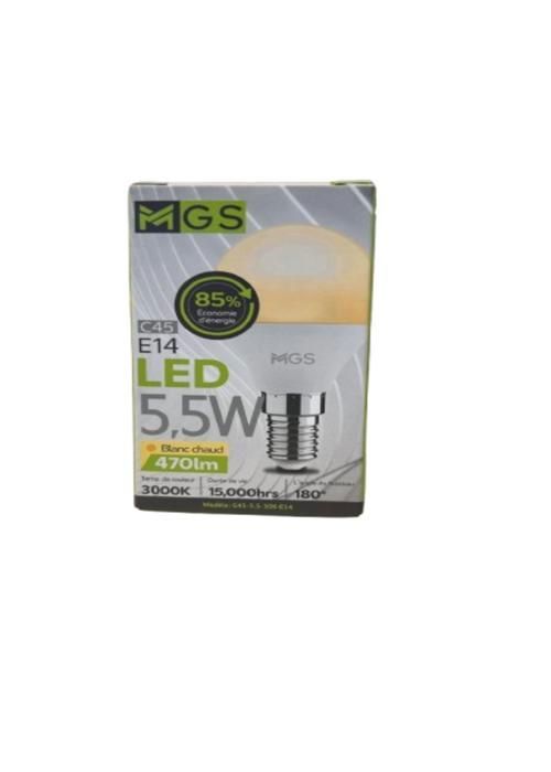 AMPOULE LED G45 5,5W E14 JAUNE MGS
