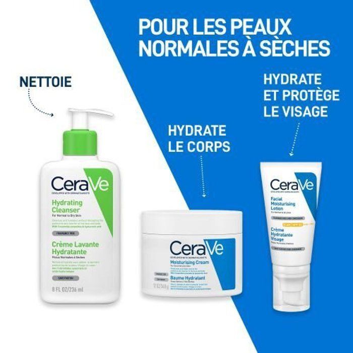 Crème - Cerave - Baume Hydratant - Peaux normales à sèches - Hydratation continue - Sans parfum