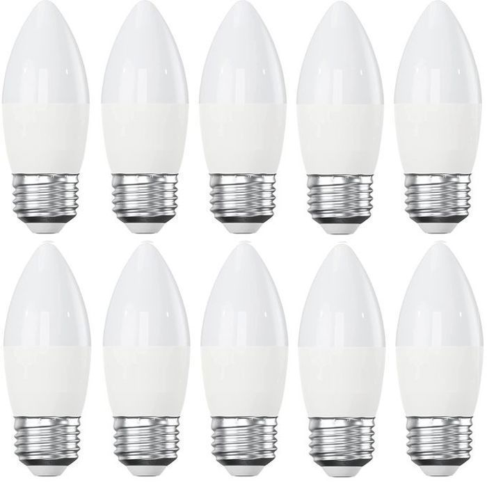 Light Lot 10 Lampes Led Flamme, culot E27, Lumière Blanche