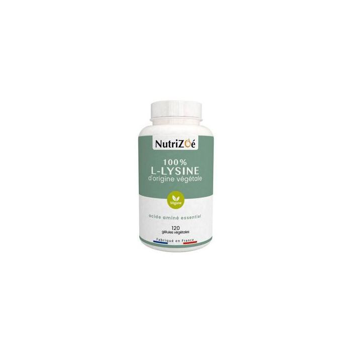 NutriZoé L-lysine 100% d'origine végétale dosée à 500 mg - 120 gélules
