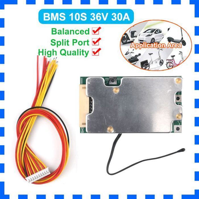 Carte de protection pour onduleur de voiture électrique, BMS 10S, 36V, 30A, protection de batterie, carte PCB, balance