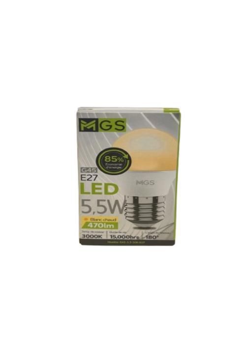 AMPOULE LED G45 5,5W E27 JAUNE MGS