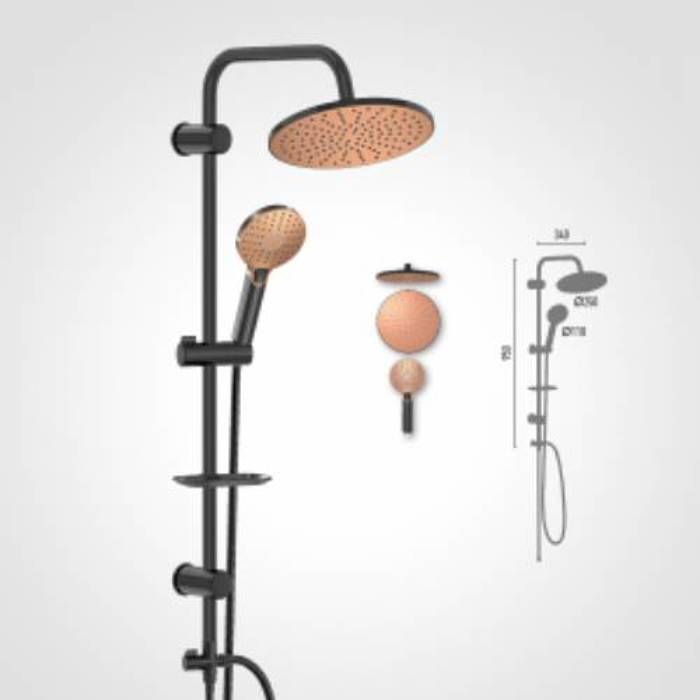 Colonne de Douche - EZ - 1535 - Noir-Bronze - Design Moderne - Installation Facile