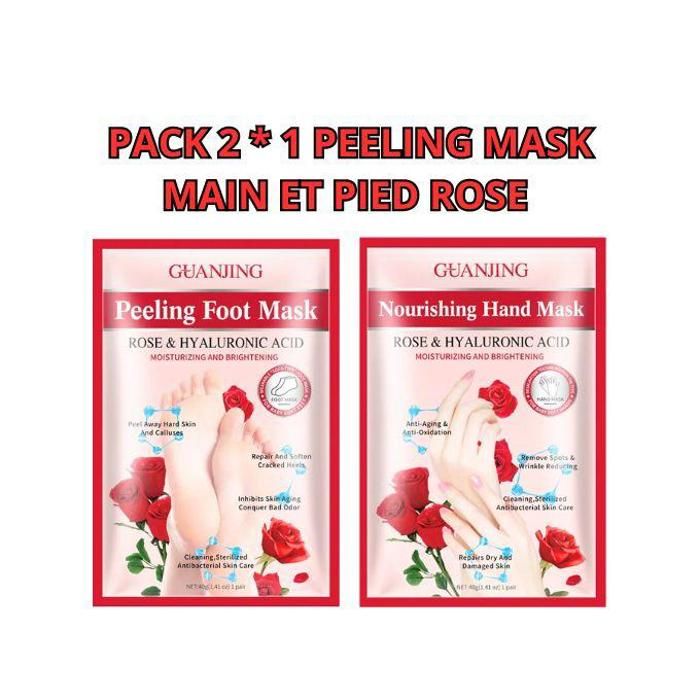 Pack Peeling mask main et pied Rose 40g