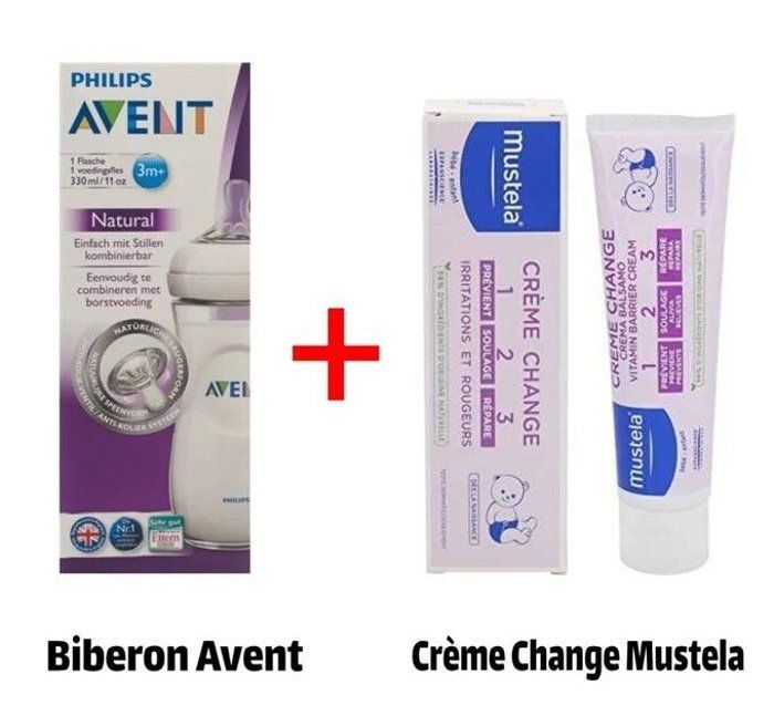 Mustela Pack biberon Avent 330 ml + Crème de change 100 ml