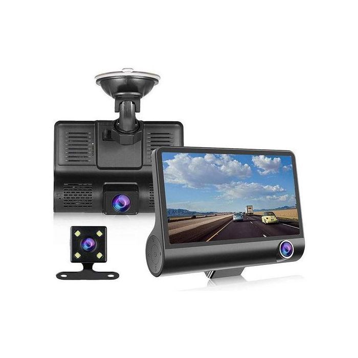 4.0" DVR Voiture 3 Caméra 1080P FHD Enregistreur Vidéo Car Dash cam Cam Recorder CAMERA DE RECUL