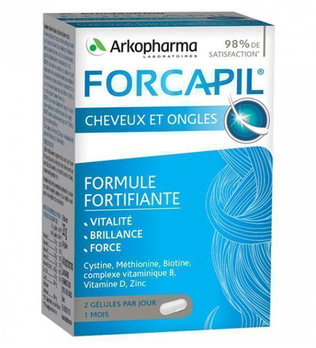 Complément Alimentaire - Forcapil - Cheveux et Ongles - 60 Gélules - Renforce la croissance - Sans conservateur