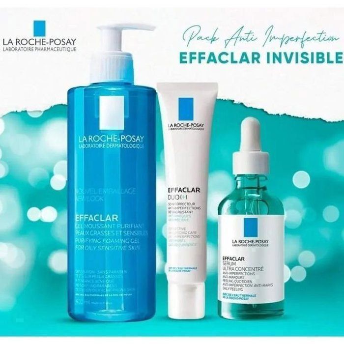 Pack Effaclar - La Roche Posay - DUO 40ml - Gel Moussant 400ml - Sérum Ultra Concentré 30ml - Peaux Grasses