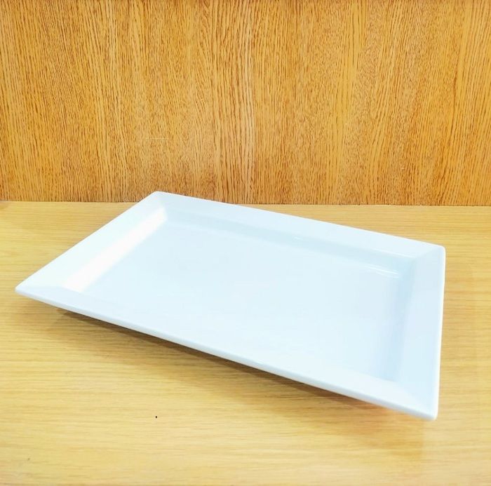Plat à Servir - MARQUE Inconnue - Modèle E-11 - Porcelaine - 30x20 cm - Compatible Lave-Vaisselle
