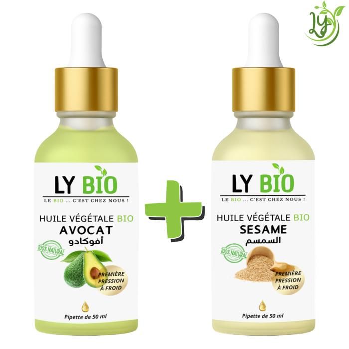LYBIO PACK HUILE AVOCAT 50ML - PIPETTE + HUILE SESAME 50ML - PIPETTE