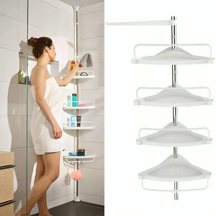 Organisateur de douche multicouche Étagère d'angle de salle de bain