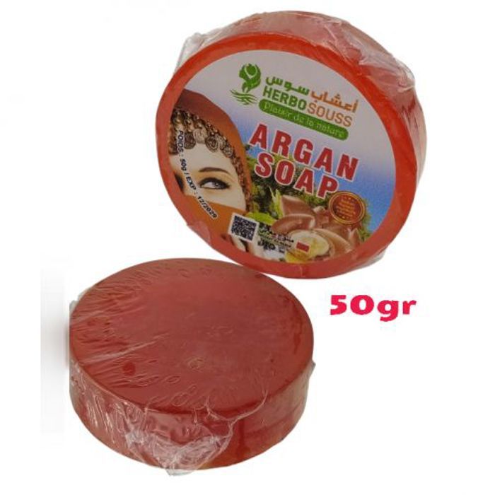 Savon naturel - HERBO SOUSS - 50g - Huile d'argan - Exfoliant doux - Sans parabène