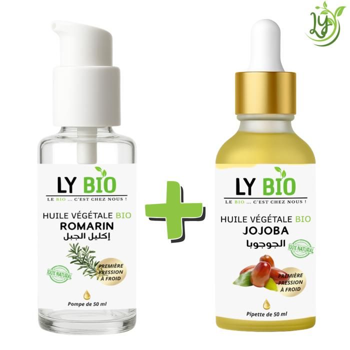 Pack Huile - LYBIO - Romarin 50ml - Jojoba 50ml - Hydratant - Mixte