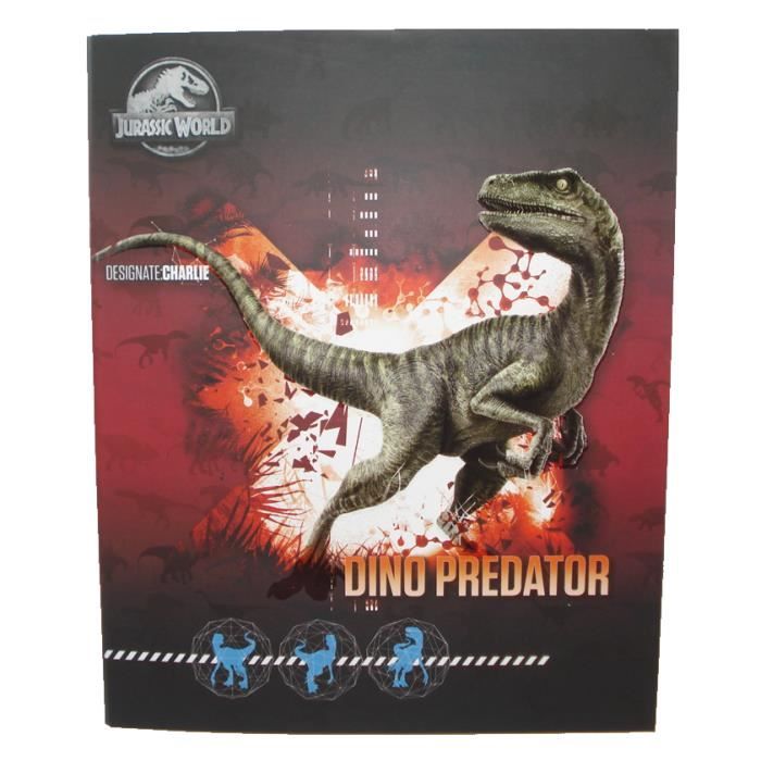 Classeur A4 - Jurassic World - Vélociraptor - 4 Anneaux - Multicolore - Neuf sans emballage