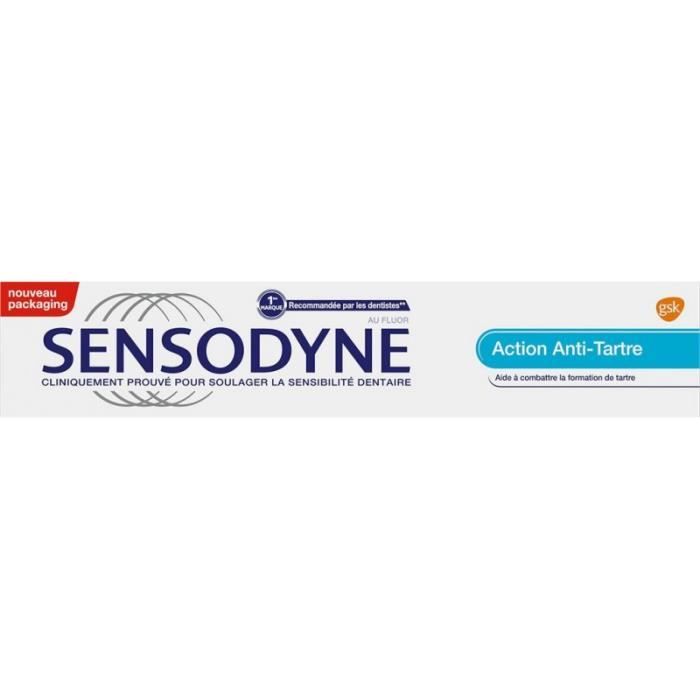 Dentifrice anti-tartre - SENSODYNE - 75 ml - Adulte - Mixte - Protection 24h