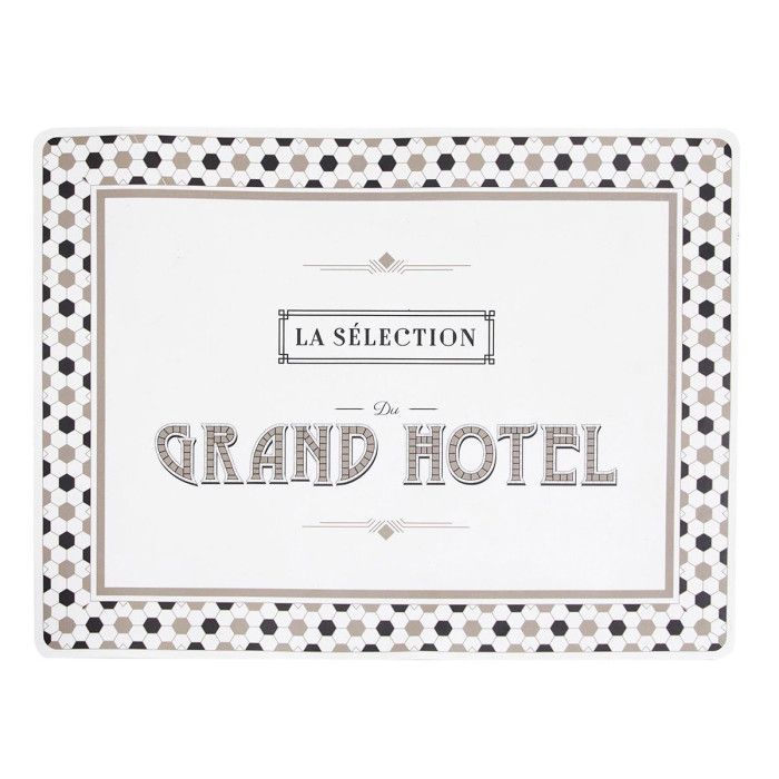 Set de Table Imprimé "Grand Hôtel" 30x40cm Blanc
