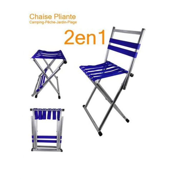 Chaise Pliable - Non spécifié - Léger 2 en 1 - Bleu - Camping - Pêche