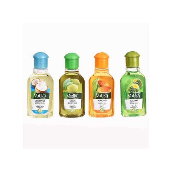 Vatika Pack Huile capillaire  d'amande. olive noix de coco cactus