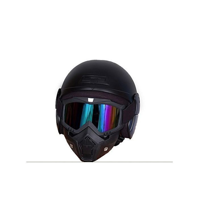 Casque de moto intégral - Masque ouvert - Demi visage rétro - Pour scooter et moto