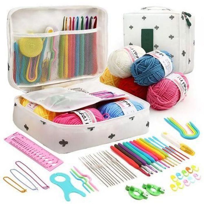 Crochet Kits Pour Débutants et Multi-couleur Kits de Rangement Pour Portable À La Main