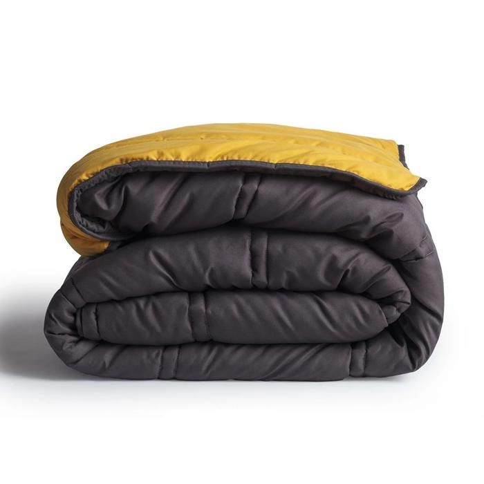 Couette - GENERIC - Bicolor - 220x240 cm - Moutarde/Gris - 300g - Légère