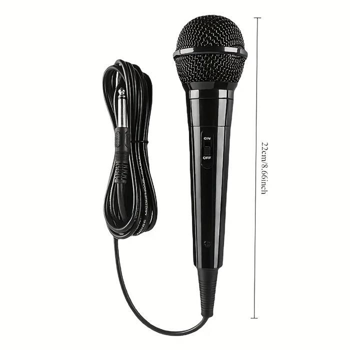 Microphone mobile professionnel à main, noir, filaire, à bobine mobile, multifonction,