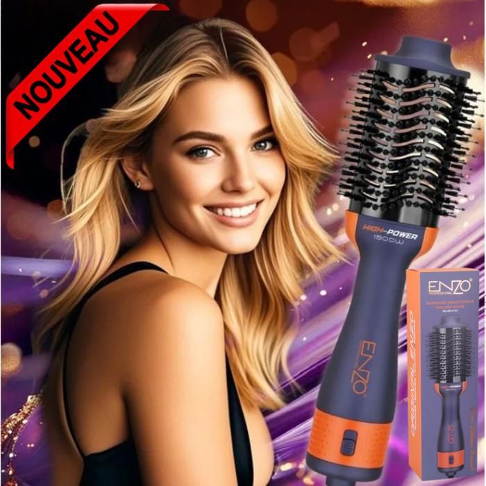 Brosse soufflante Sèche-Cheveux 3 en 1  Lissante Volumisante1500W Rotative à Air Chaud Professionnel En-4135