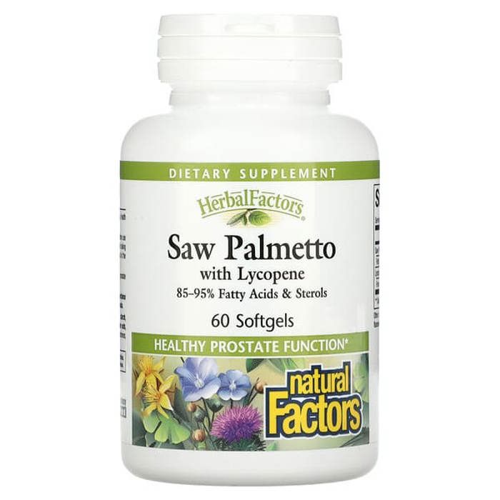 HerbalFactors, Saww Palmetto with Lycopene, 60 Softgels
