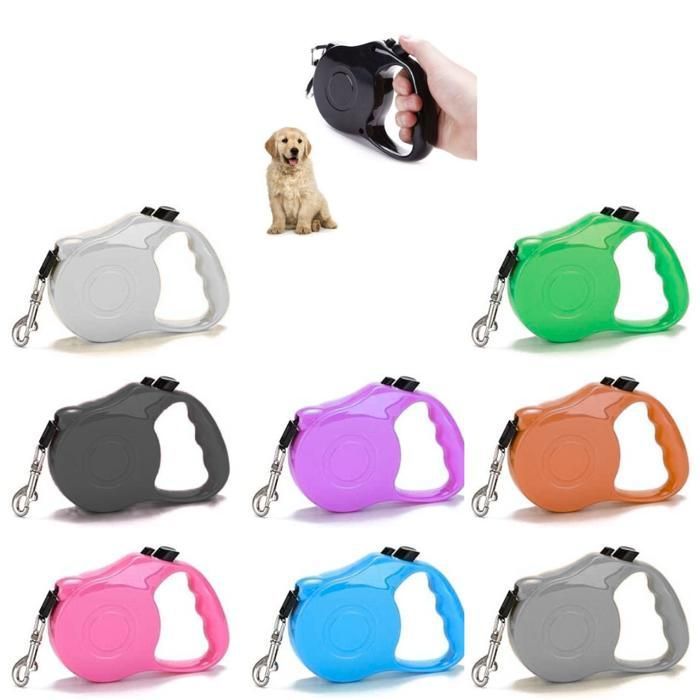 Laisse rétractable automatique nylon balades canines (Couleur aléatoire)