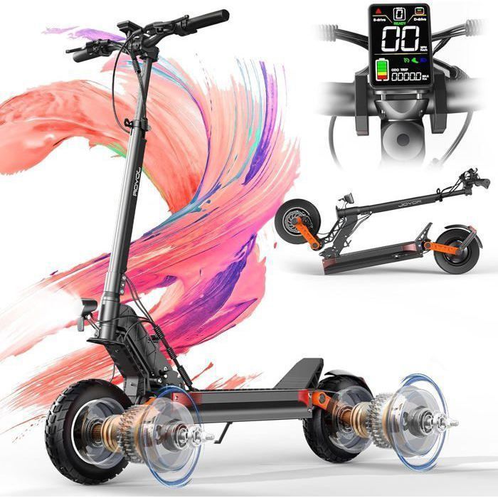 JOYOR S10S Vuxen Fällbar, 2×1000W, 60V 1080Wh, 70-85km, Dubbel Dämpning, 10'' Terrängdäck.