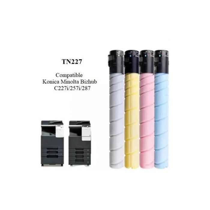 Pack toner compatible TN227 pour imprimante konica minolta Bizhub C257I