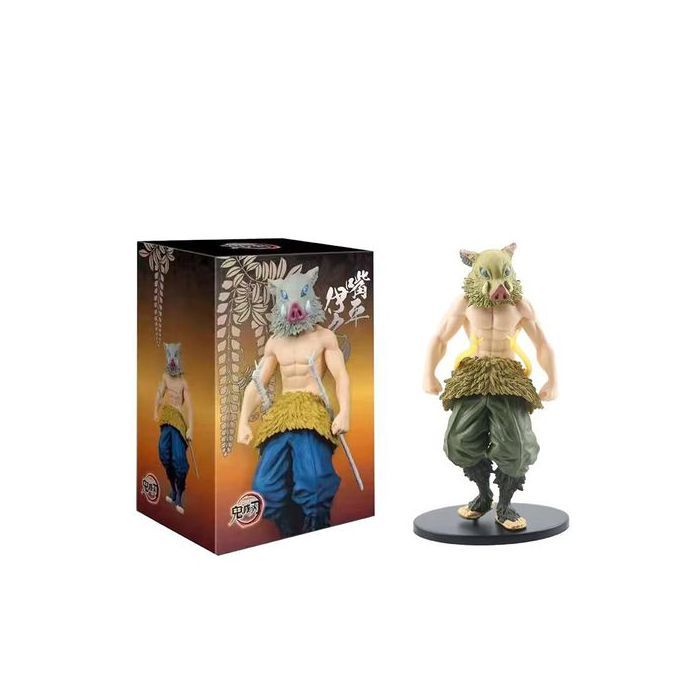 Figurine Anime Demon Slayer Inosuke Hashibira en PVC 17x20cm avec Boîte, Modèle de Collection