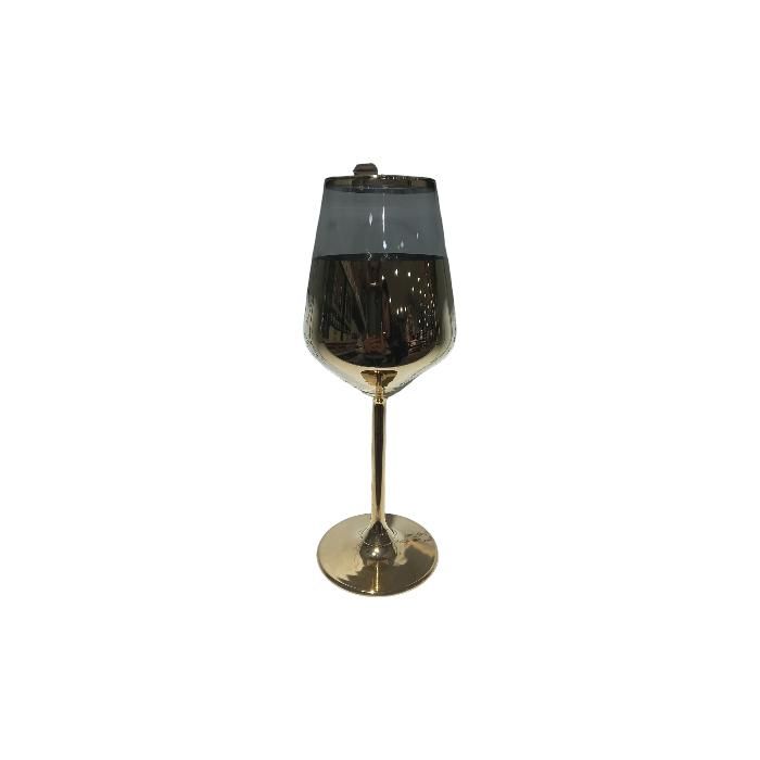 Verre à pied - BYART - Argenté - Bord doré - 350 cc - Set de 6 pièces