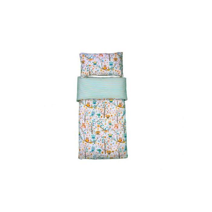 Housse de Couette Imprimée Bébé Bosquet Enchanté (115x130cm)+1TO Offert (30x50 cm)