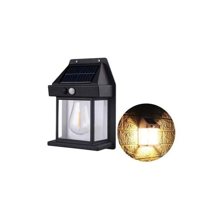 Applique Murale Solaire Extérieure LED – Détecteur de Mouvement, 3 Modes d’Éclairage, Étanche IP65, Noir