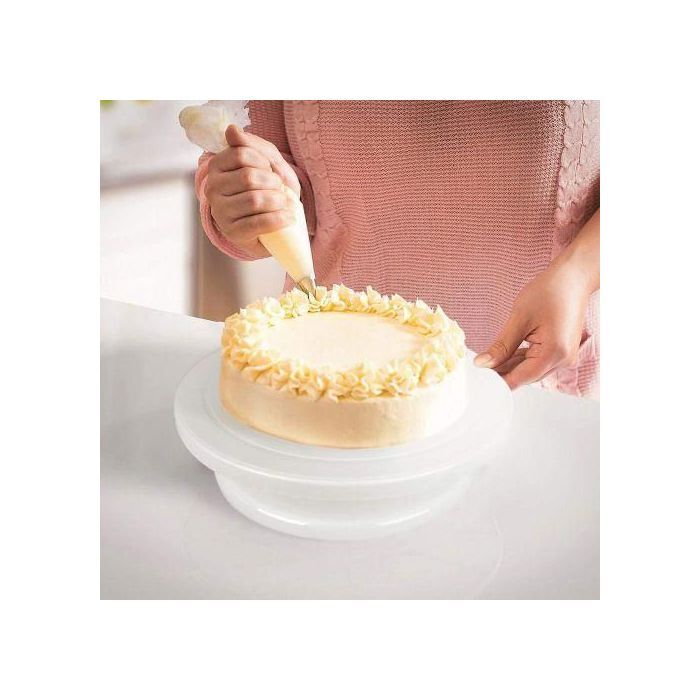 Plateau Tournant pour Décoration de Gâteaux - Blanc