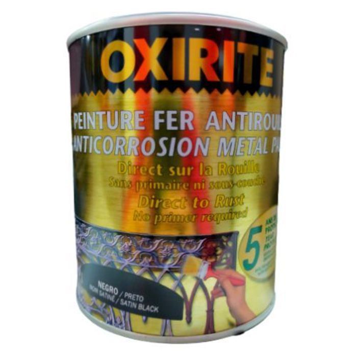XYLAZEL Oxirite Peinture Métalique Noir Satiné Direct sur la rouille 1kg