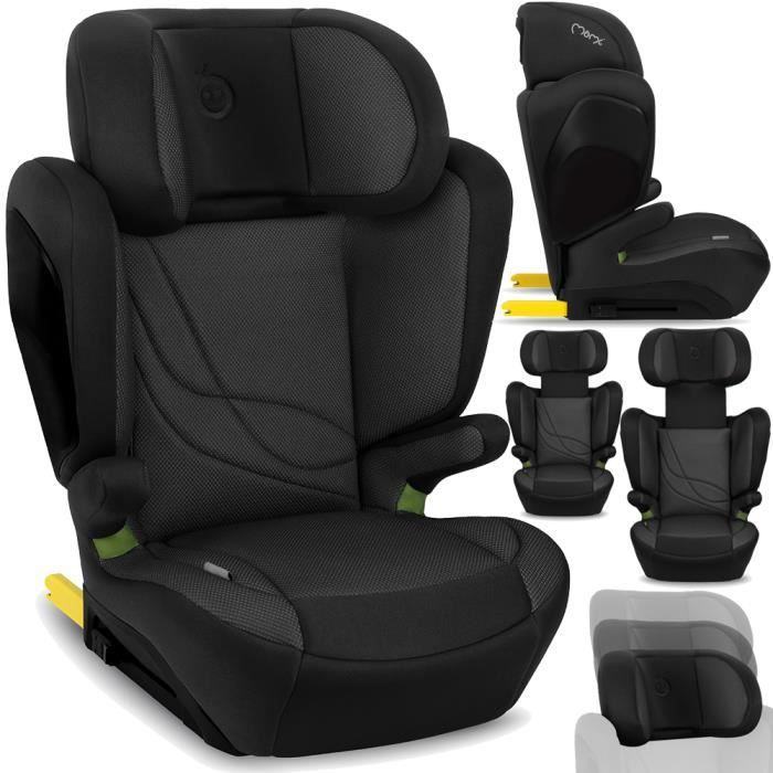 MoMi MEI Siège auto – I-SIZE 100-150cm - Groupe 2/3 - Jusqu'à 36 kg - Face route – ISOFIX - Noir
