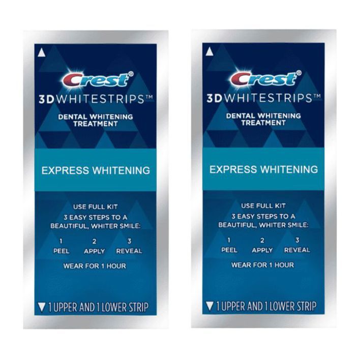 Blanchiment dentaire - Crest - 3D Whitestrips Express - 2 traitements - Résultats en 1 heure - Advanced Seal™