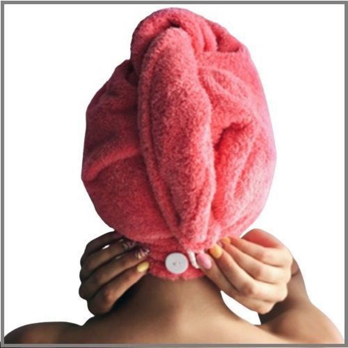 Serviette Microfibre Douce Cheveux Orange