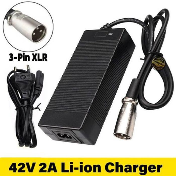 Chargeur XLR pour hoverboard, scooter, vélo électrique, chariot golf, Trotinette Electrique, Fauteuil Roulant Electrique