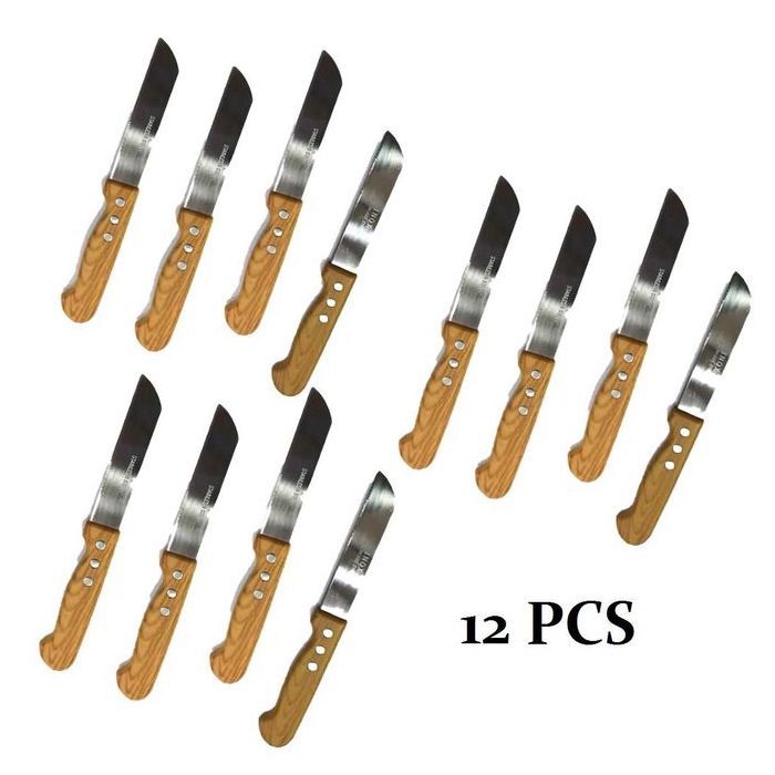 Ensemble de 12 Couteaux de cuisine en acier Inoxydable, couteaux de fruits