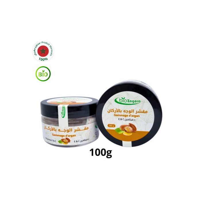 Gommage Visage - bio Zagora - Huile d'Argan - 100% Naturel - 100g - Exfoliant Doux