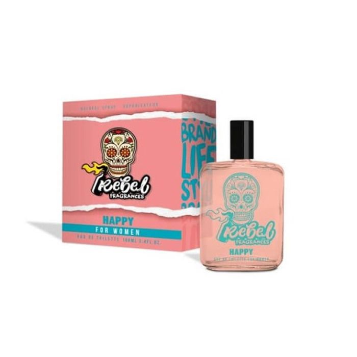 Eau de toilette - REBELLE - Happy - 100ml - Fraîche - Agrumes - Aromatique