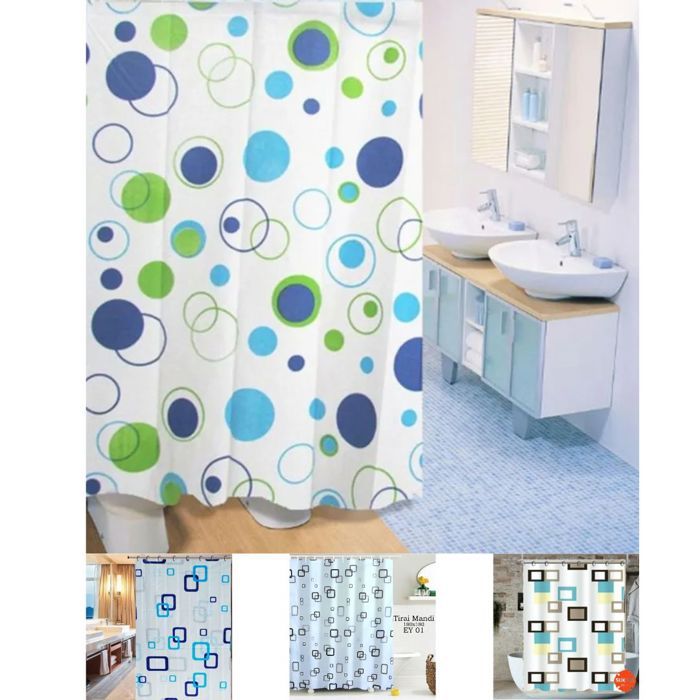 Rideaux de douche motif motifs géométriques en plastique