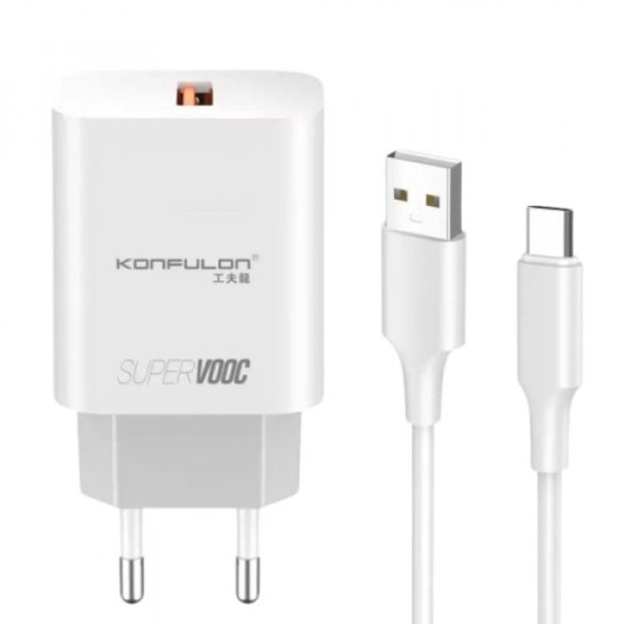 Chargeur Rapide konfulon 25W– C87Q  avec Câble TYPE -C